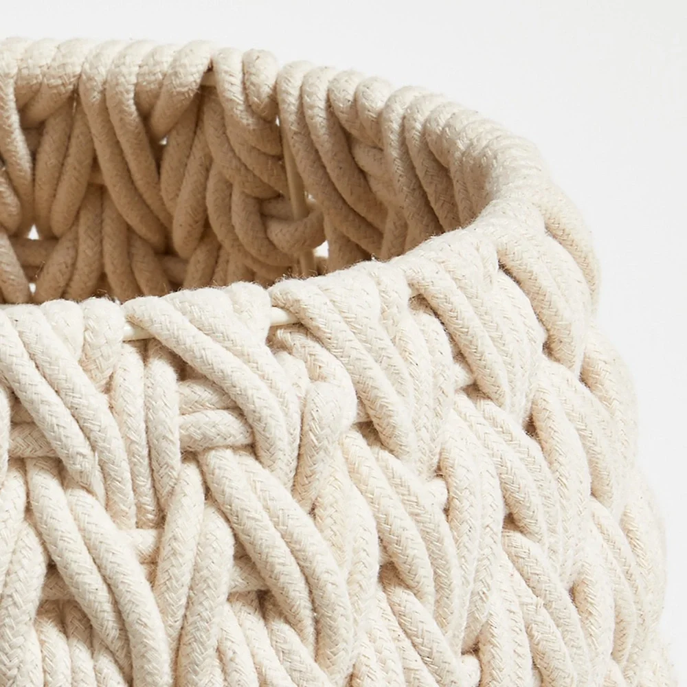 Crate & Barrel - Rulon White Medium Blanket Basket - Picture 3 of 8